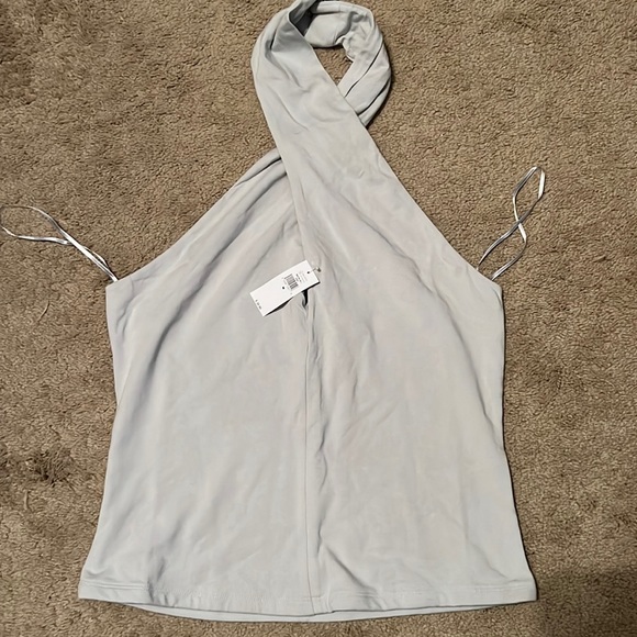 NWT Banana Republic Factory Crossed Knit Neck Top. Size M. - Picture 2 of 6